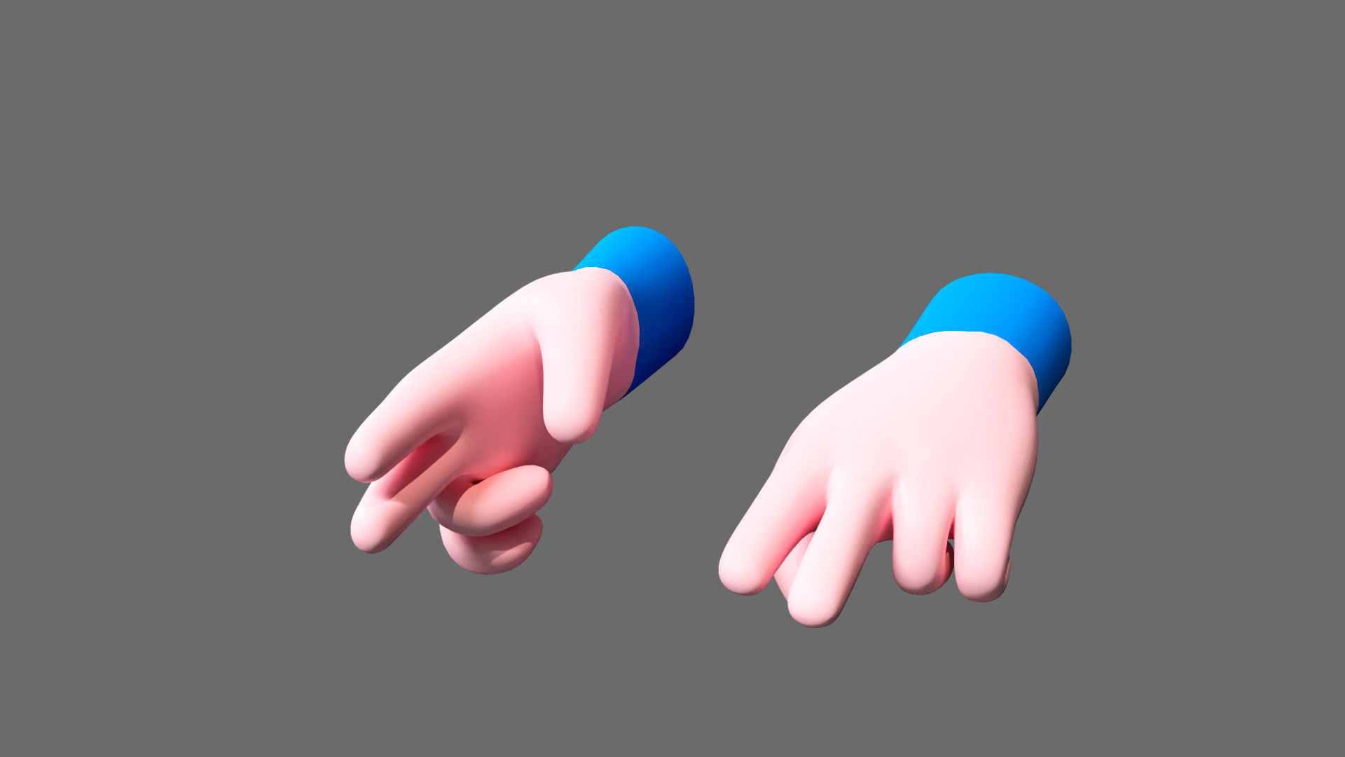 Cartoon hands Low-poly 3D model_21