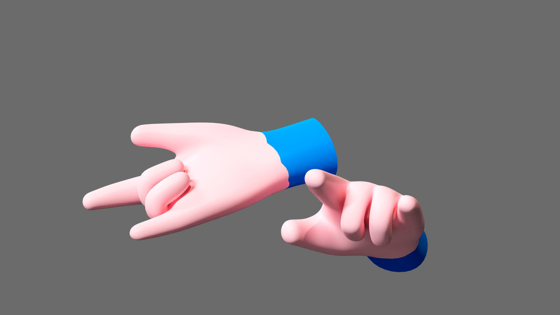 Cartoon hands Low-poly 3D model_4