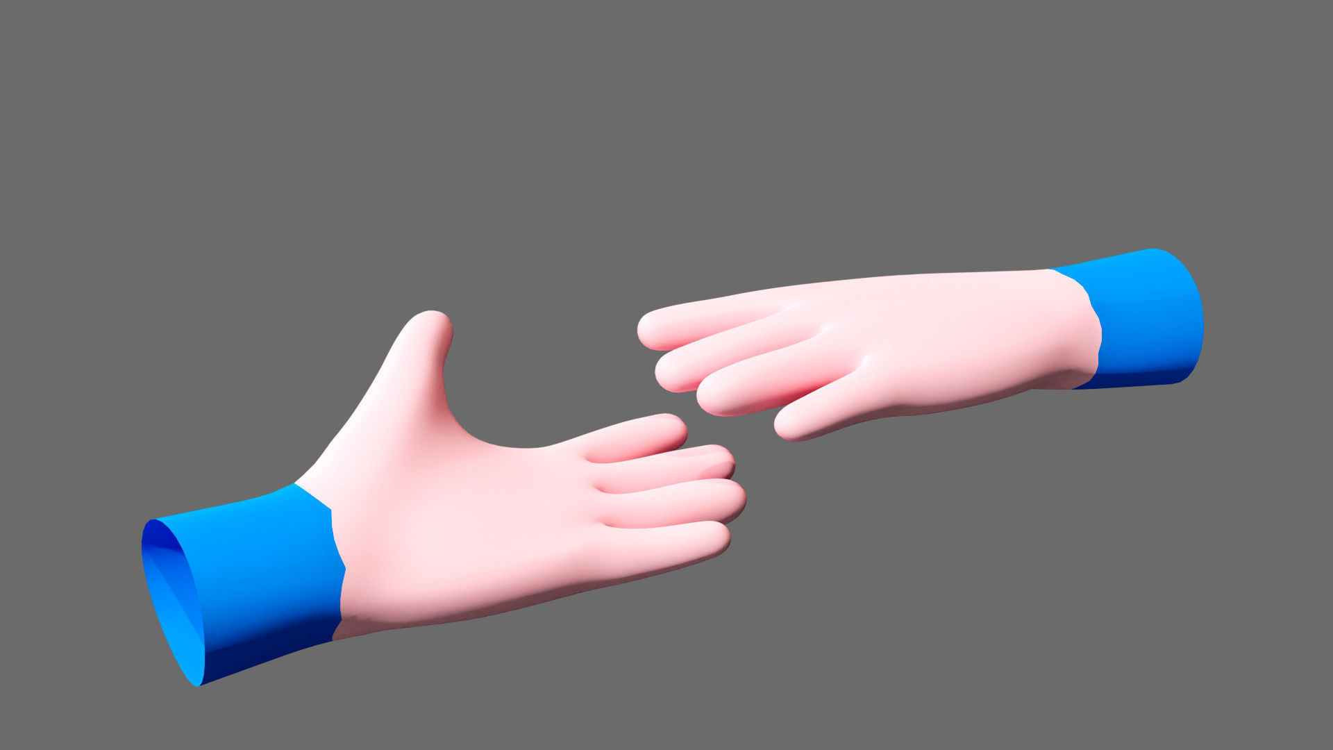 Cartoon hands Low-poly 3D model_11