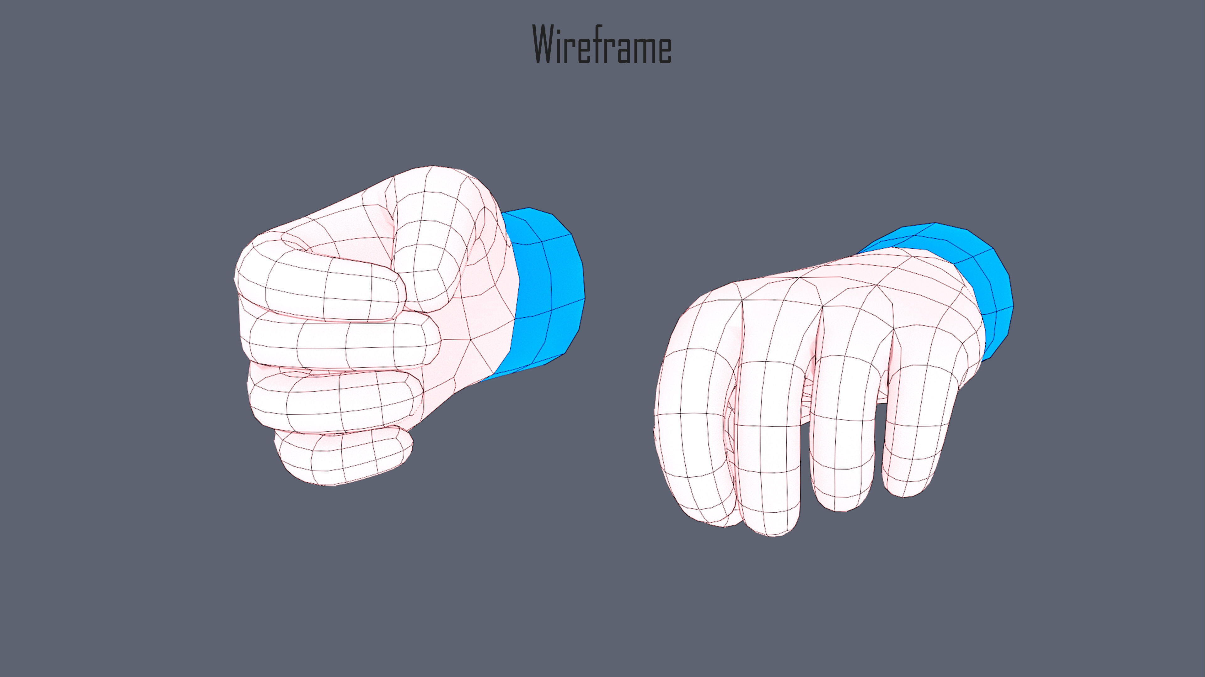 Cartoon hands Low-poly 3D model_28