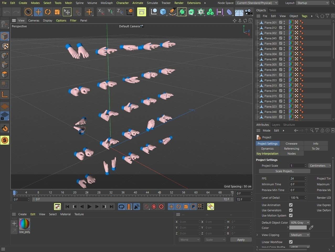 Cartoon hands Low-poly 3D model_33