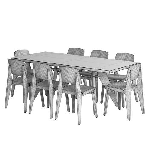 Dining Set by Vitra 3D model 3