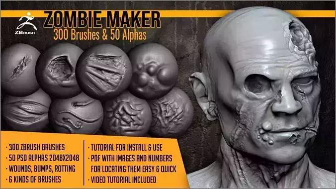 Zombie Maker 300 ZBrush Brushes