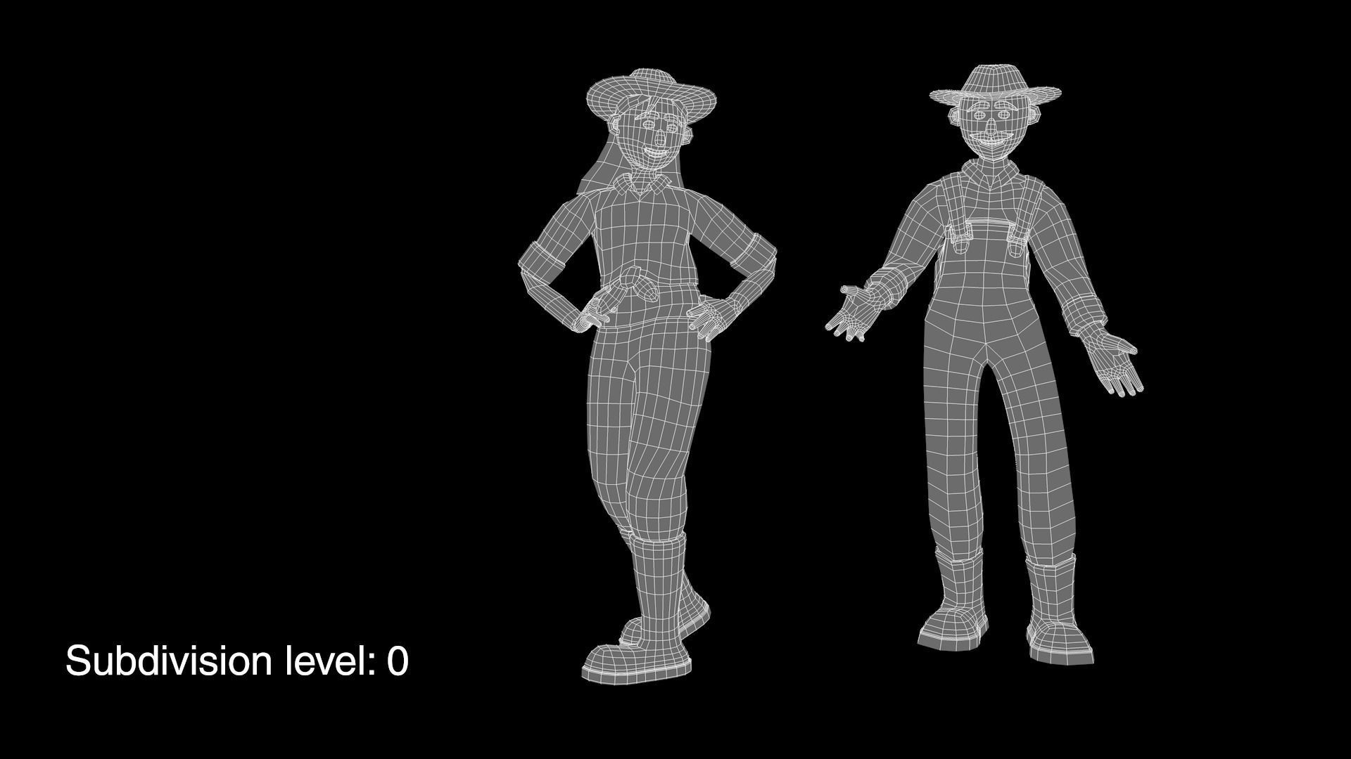 Farmers - Rigged 3D Characters 12 Animations Low-poly 3D model_13