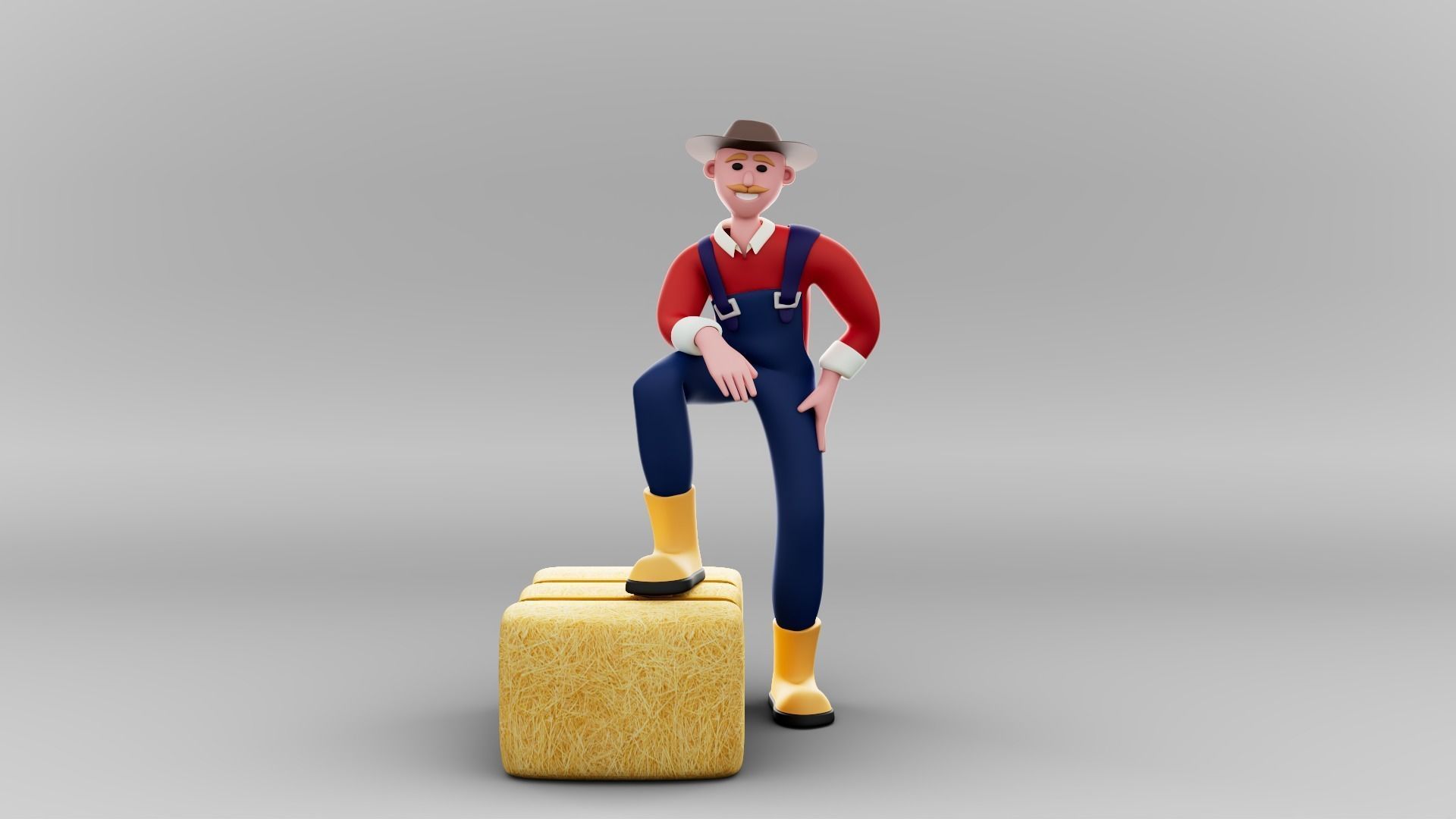 Farmers - Rigged 3D Characters 12 Animations Low-poly 3D model_10