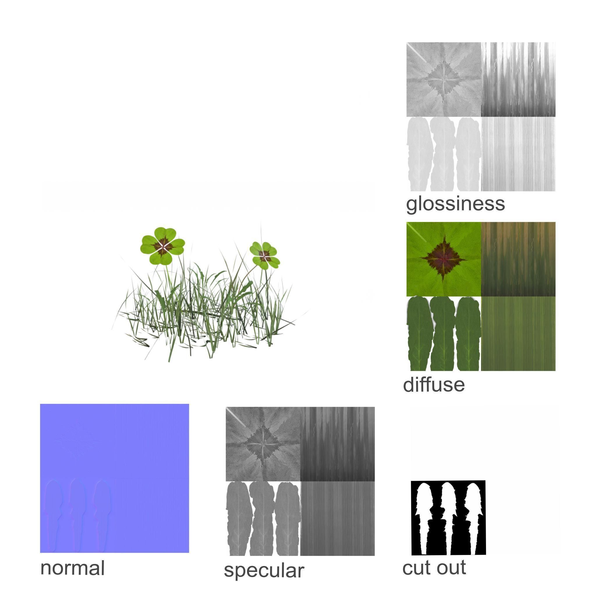 luck set fairy garden mushroom 3D model_22