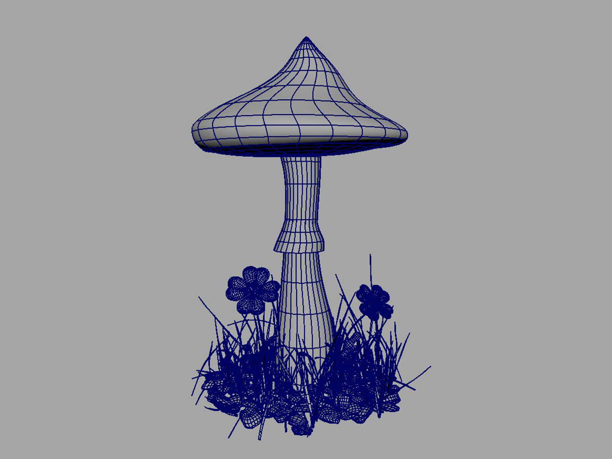 luck set fairy garden mushroom 3D model_2