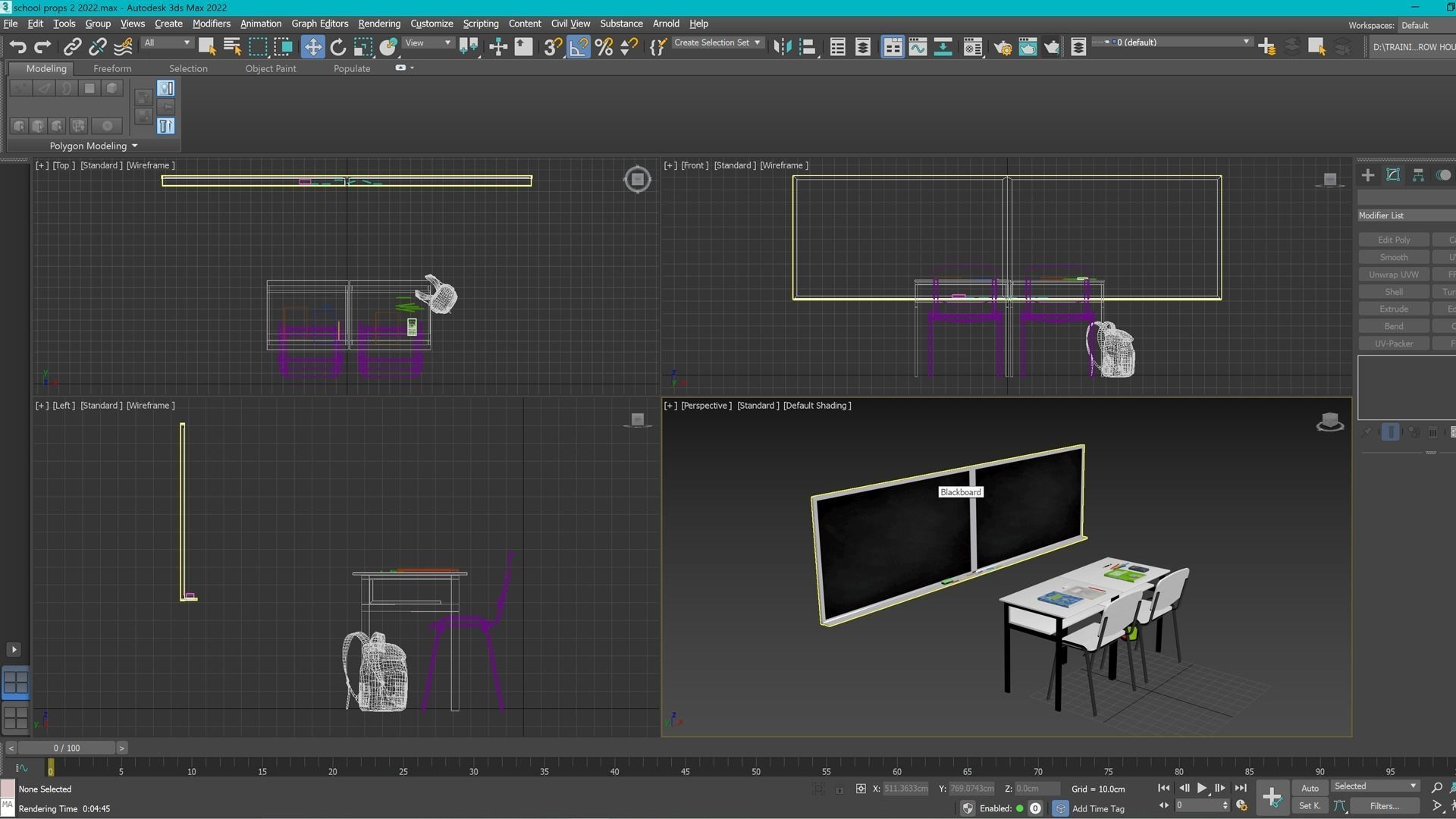 School props 2 Low-poly 3D model_7
