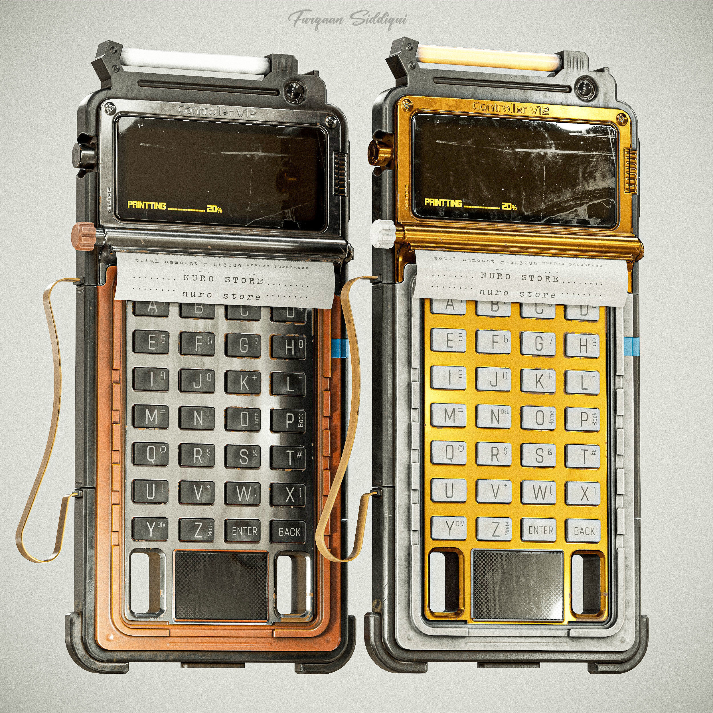 Sci-fi Controller V12 PBR Low-poly 3D model_4