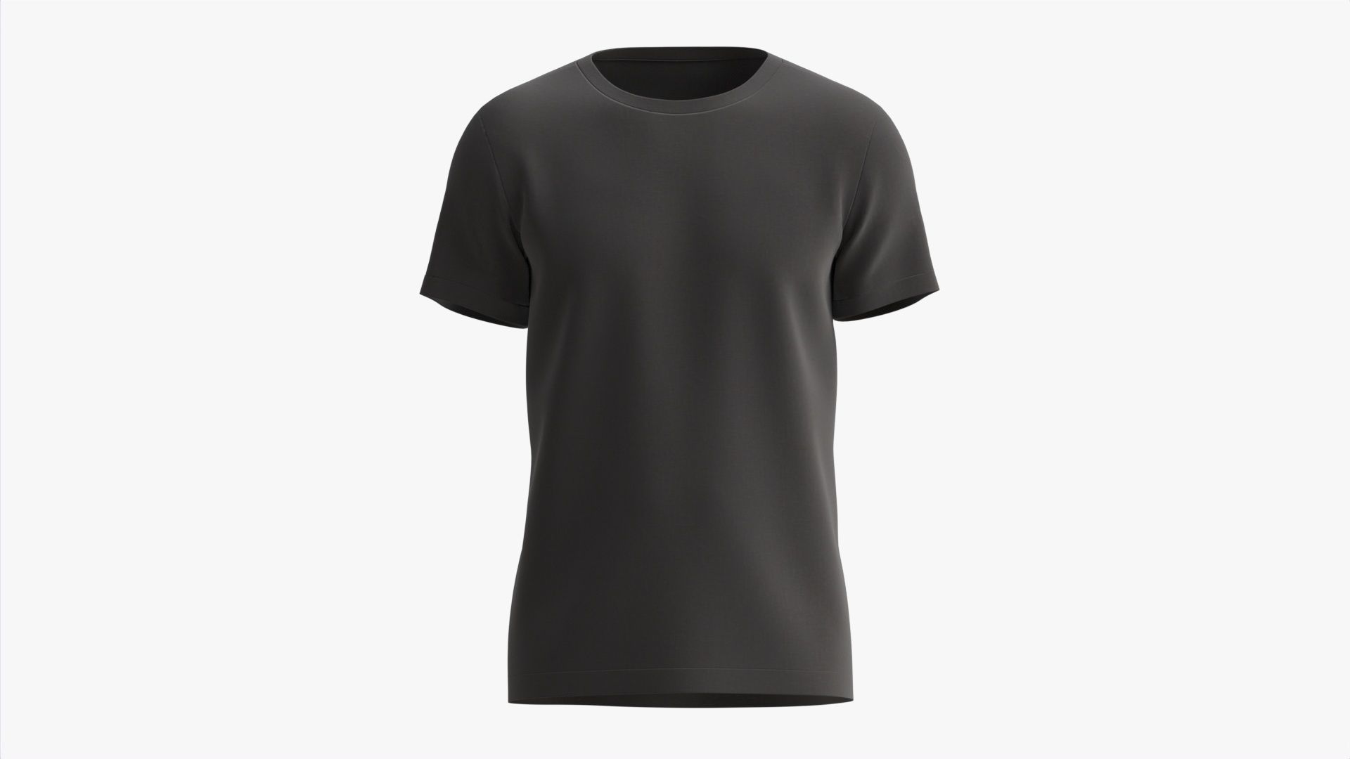 T-shirt for Men Mockup 01 Cotton Black 3D model_4