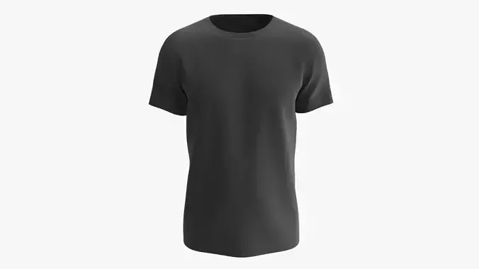 T-shirt for Men Mockup 01 Cotton Black 3D model