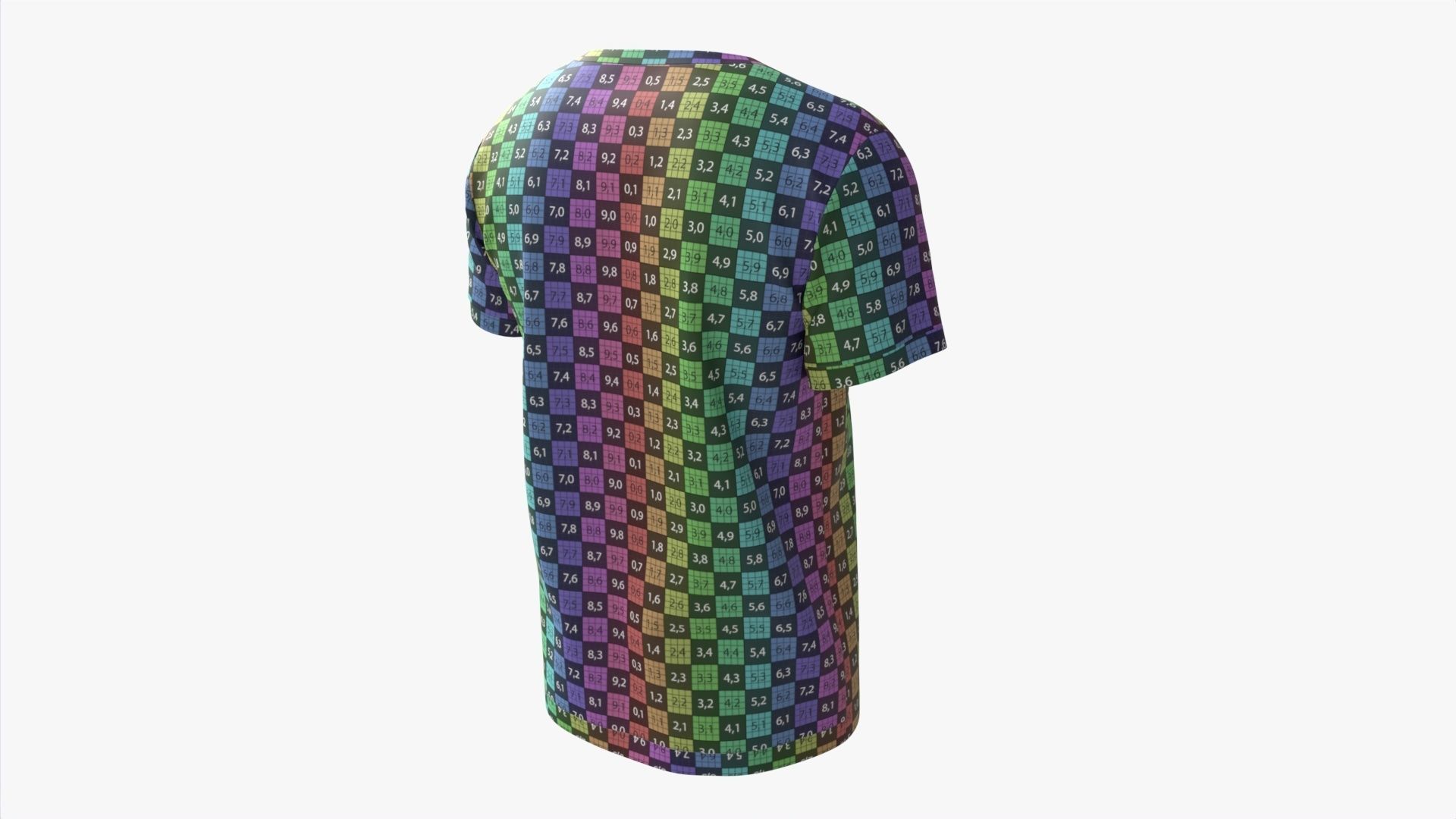 T-shirt for Men Mockup 01 Cotton Black 3D model_13