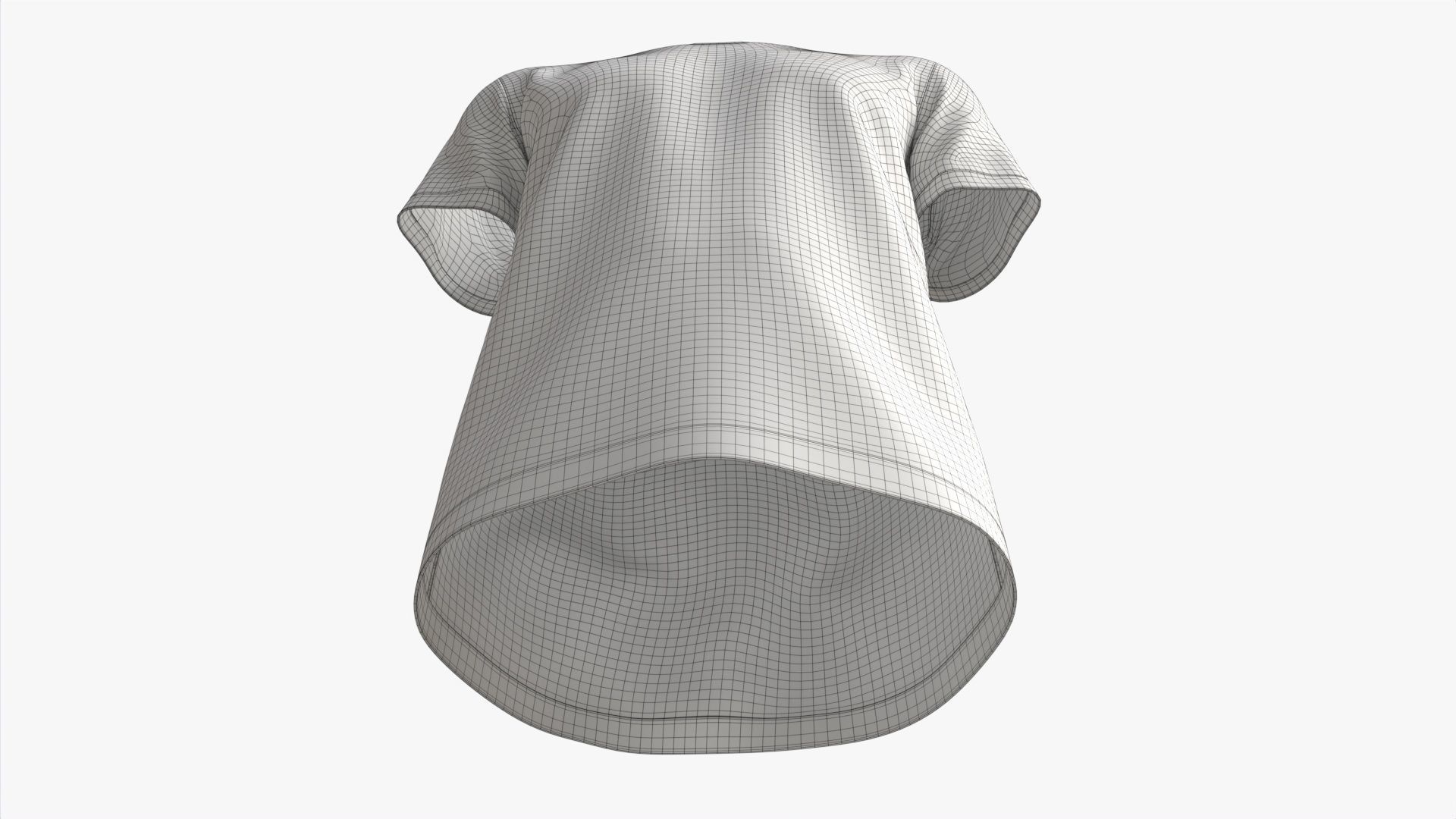 T-shirt for Men Mockup 01 Cotton Black 3D model_9