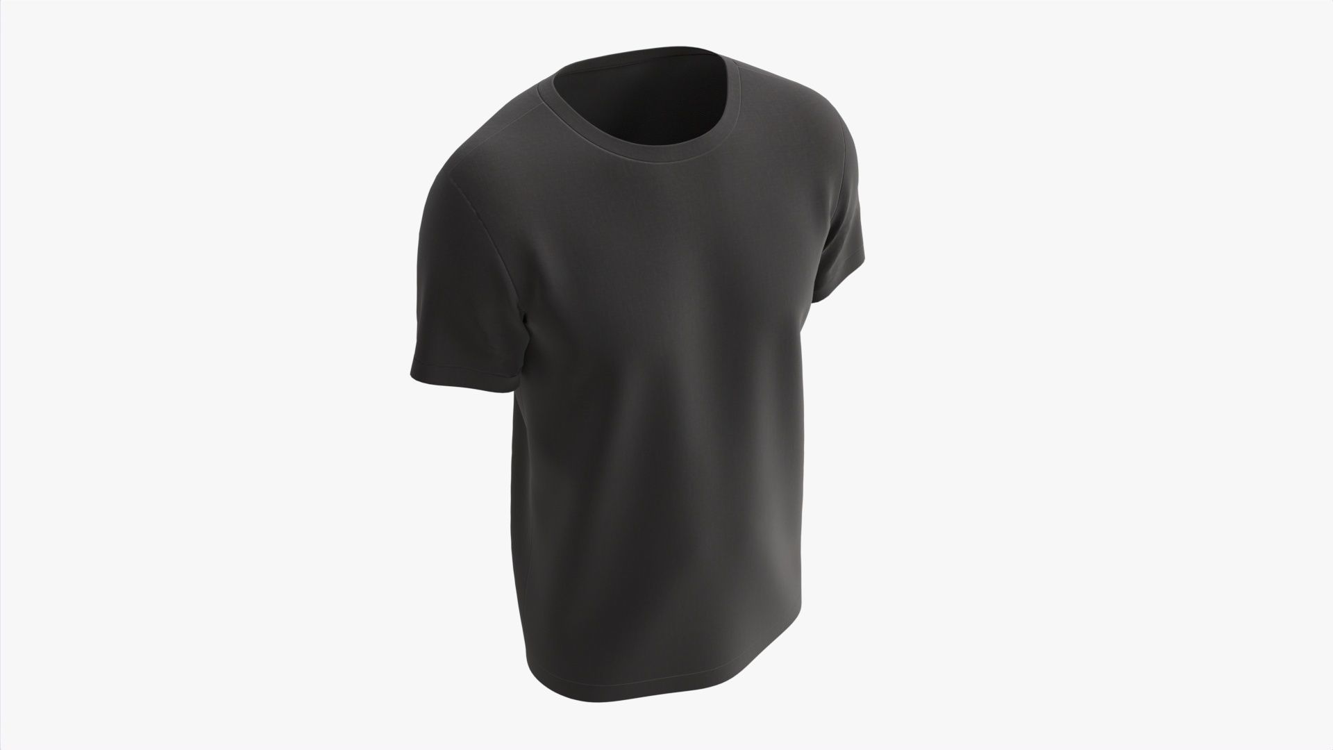 T-shirt for Men Mockup 01 Cotton Black 3D model_1