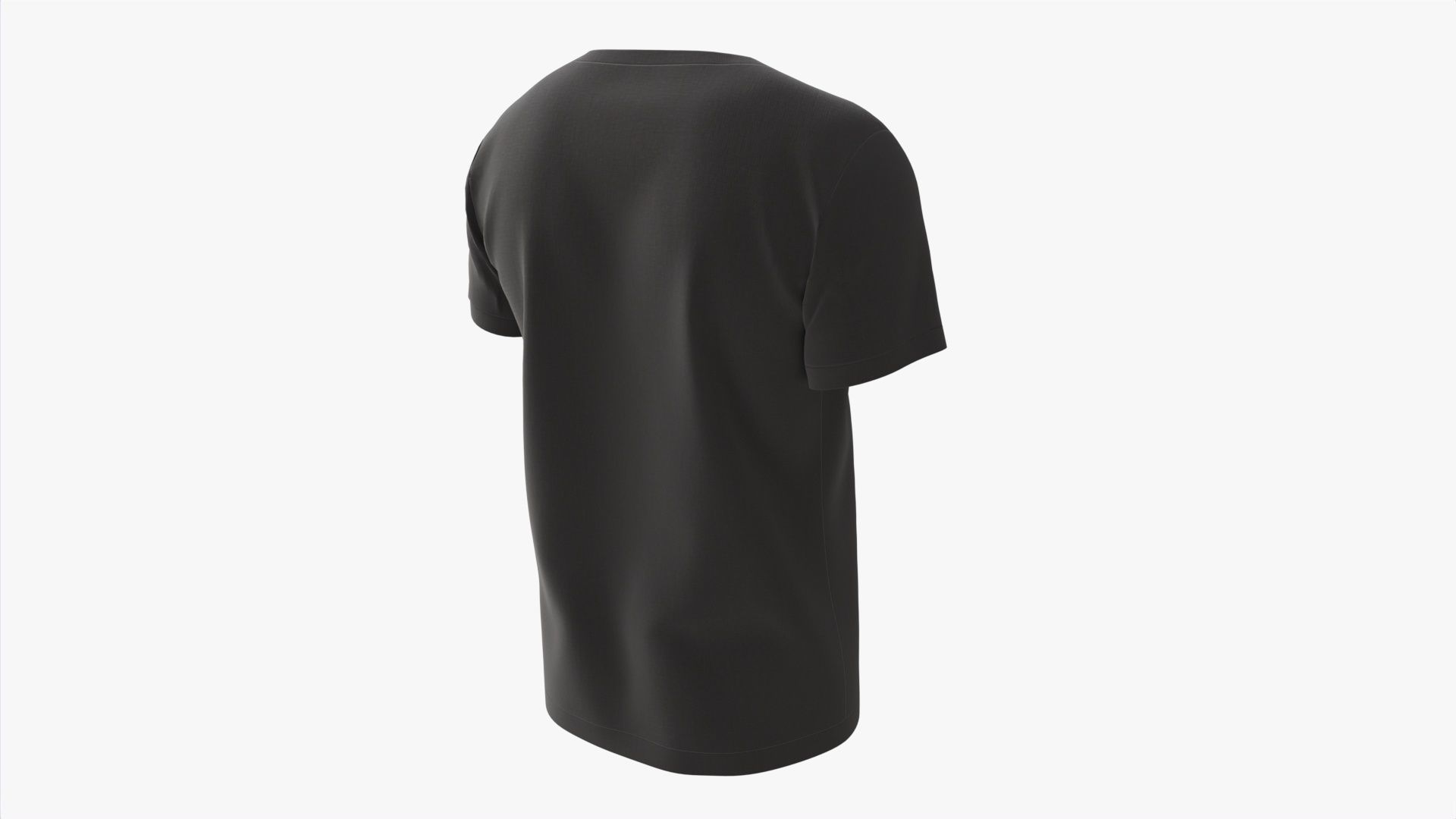 T-shirt for Men Mockup 01 Cotton Black 3D model_2