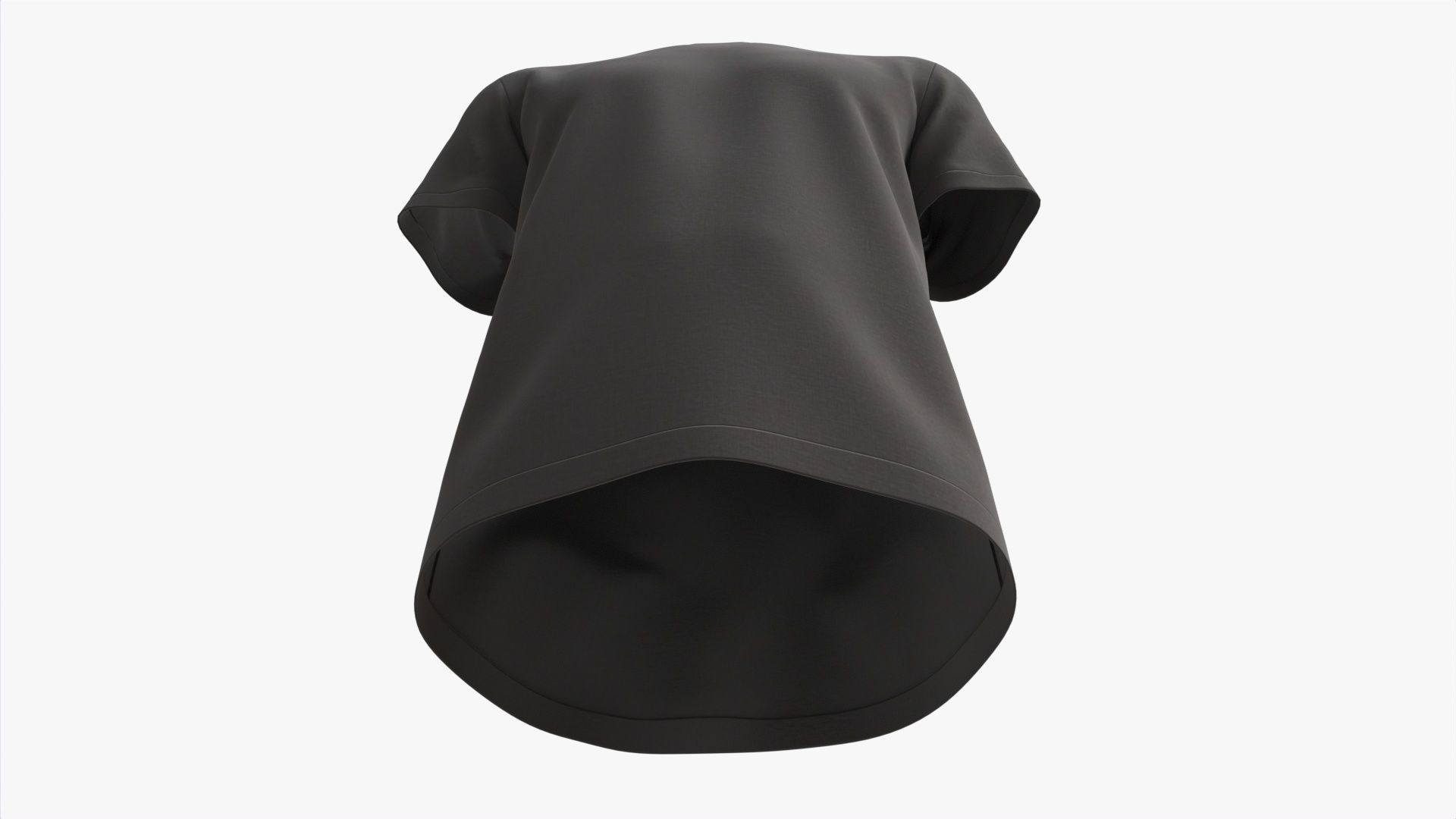 T-shirt for Men Mockup 01 Cotton Black 3D model_3