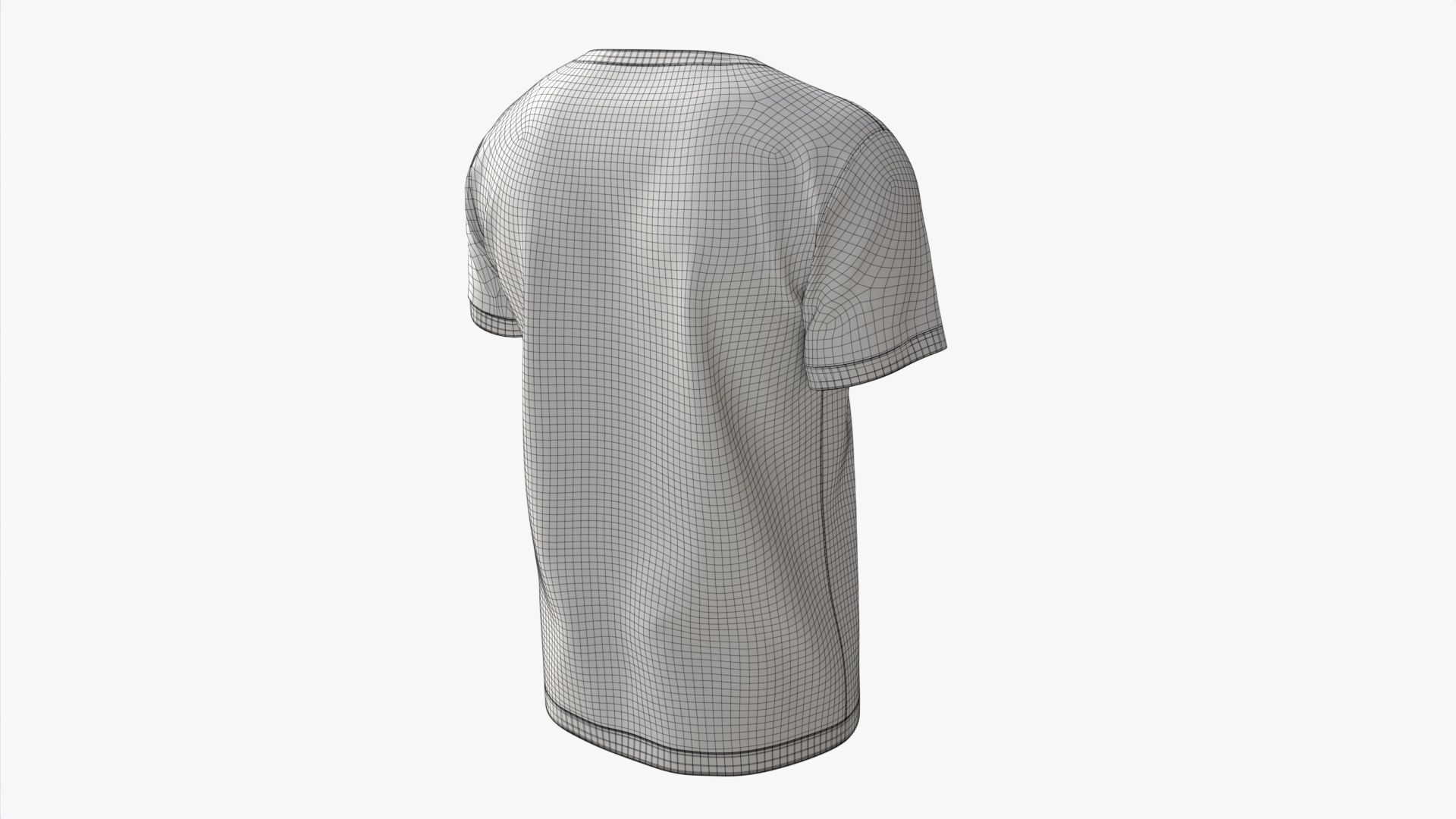 T-shirt for Men Mockup 01 Cotton Black 3D model_8