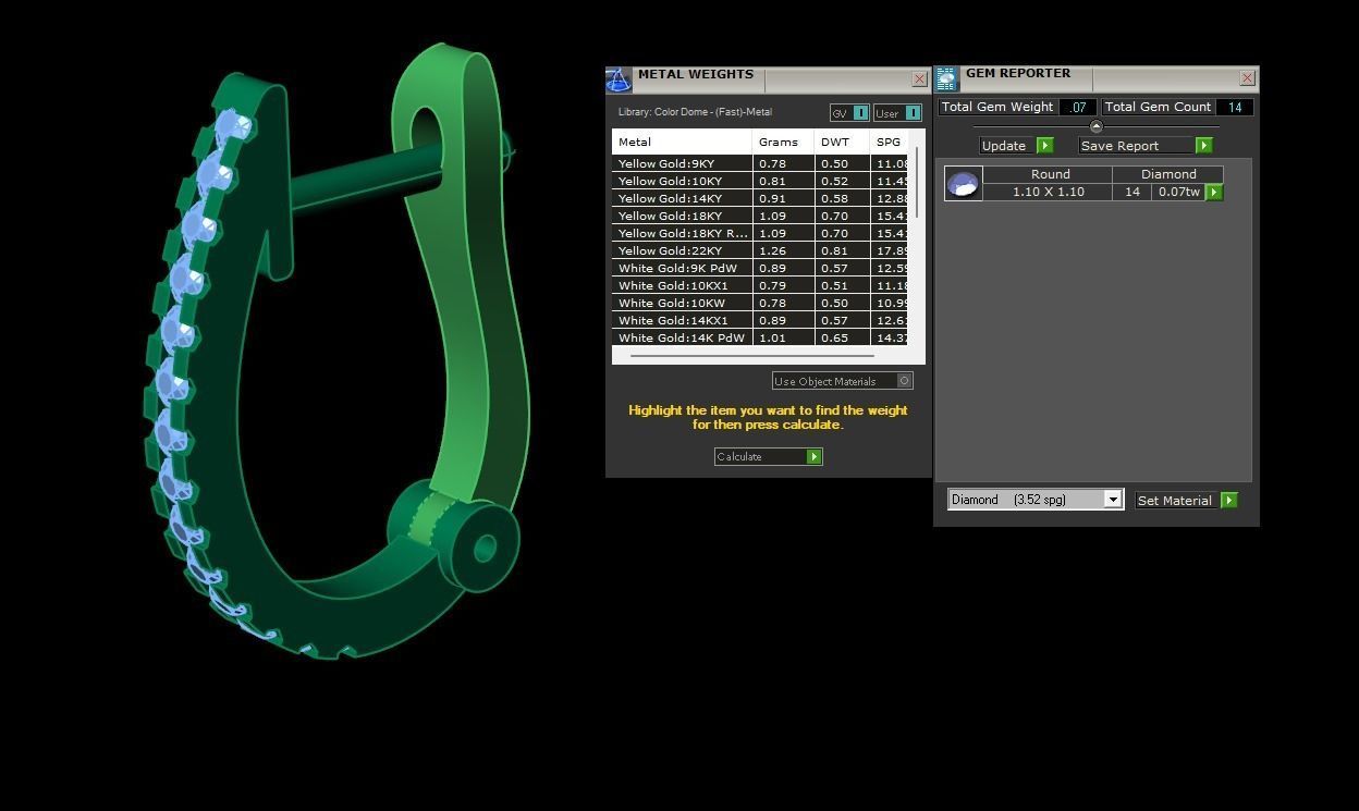 Diamond Earring 3D print model_4