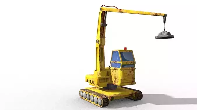 winch truck magnetic Low-poly 3D model