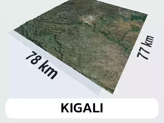 Kigali Rwanda City Landscape 3D Model