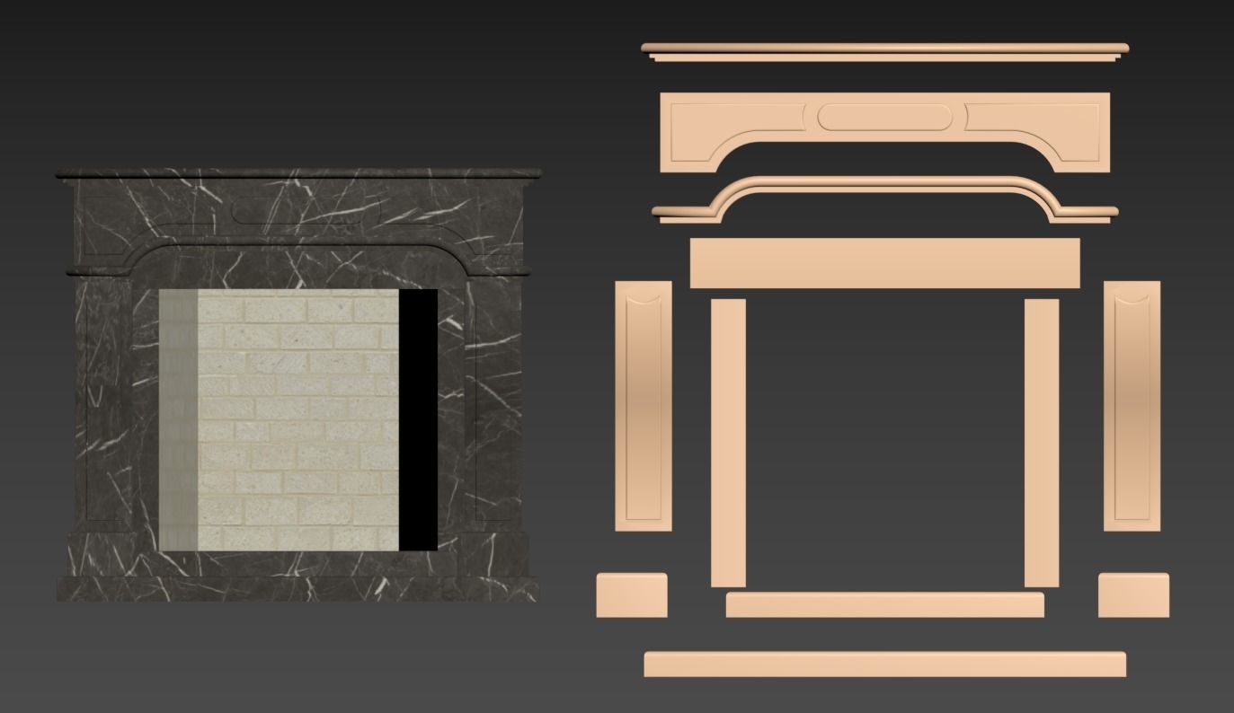 Fireplace 3D model_2
