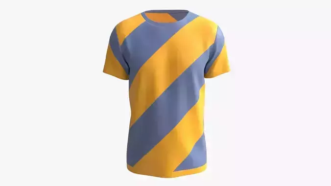T-shirt for Men Mockup 01 Yellow Blue Stripes