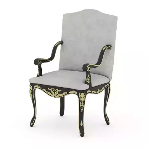 Finely Hand Carved Chair with  Armrests