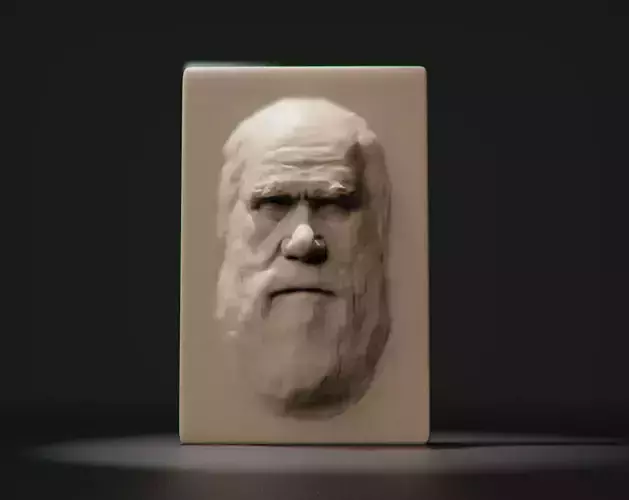 Bas Relief Portrait of Charles Darwin 3D print model