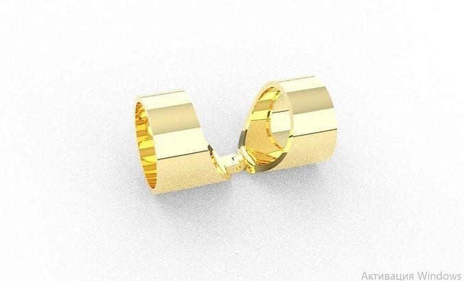 jadee two gold plated rings Low-poly 3D model