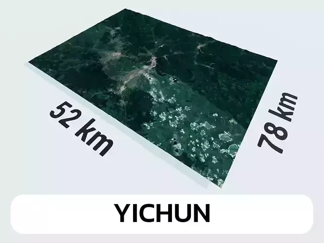 Yichun China City Landscape 3D Model