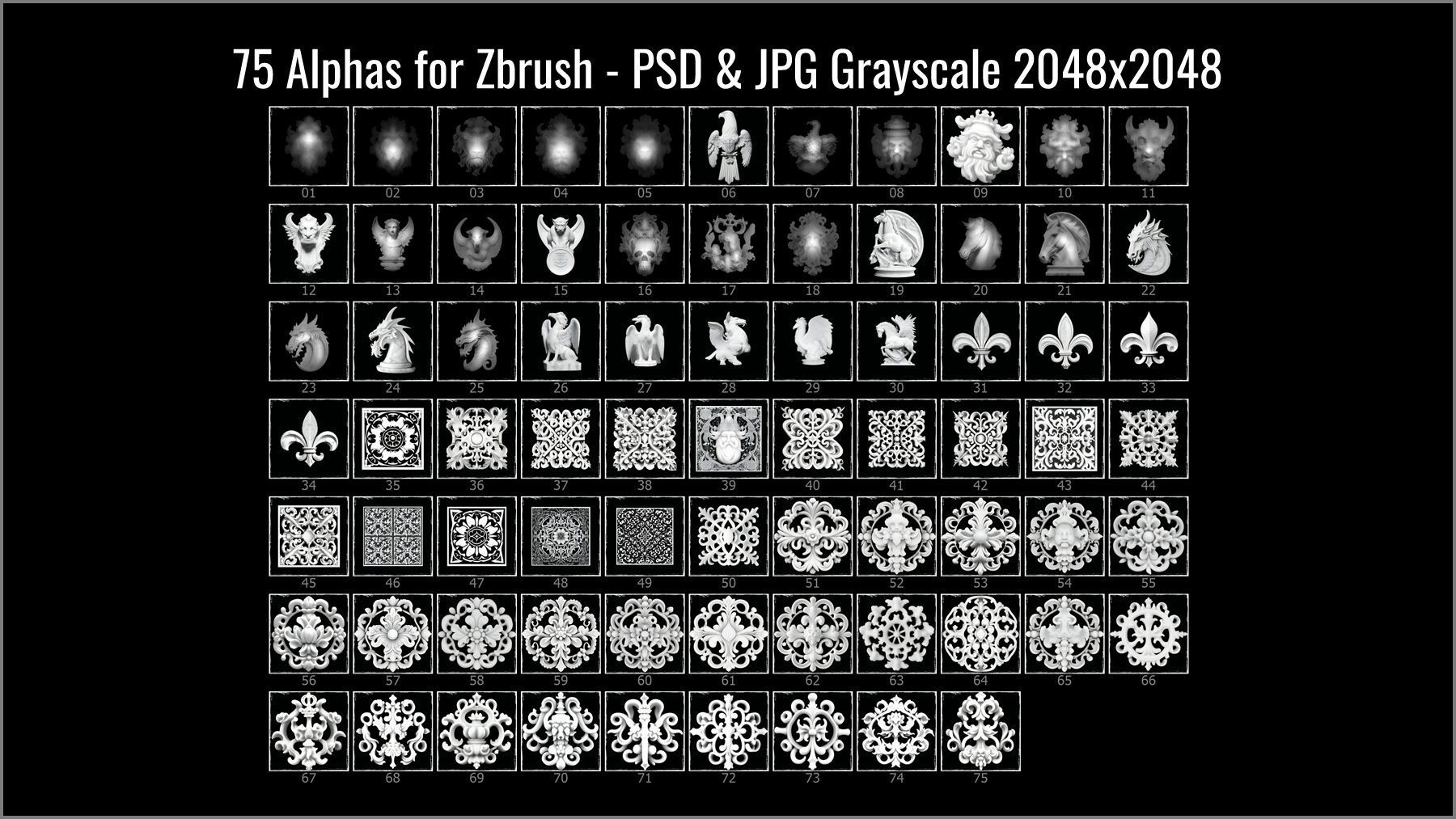 Medieval Maker 300 ZBrush Brushes And 75 Alphas 3D model_9