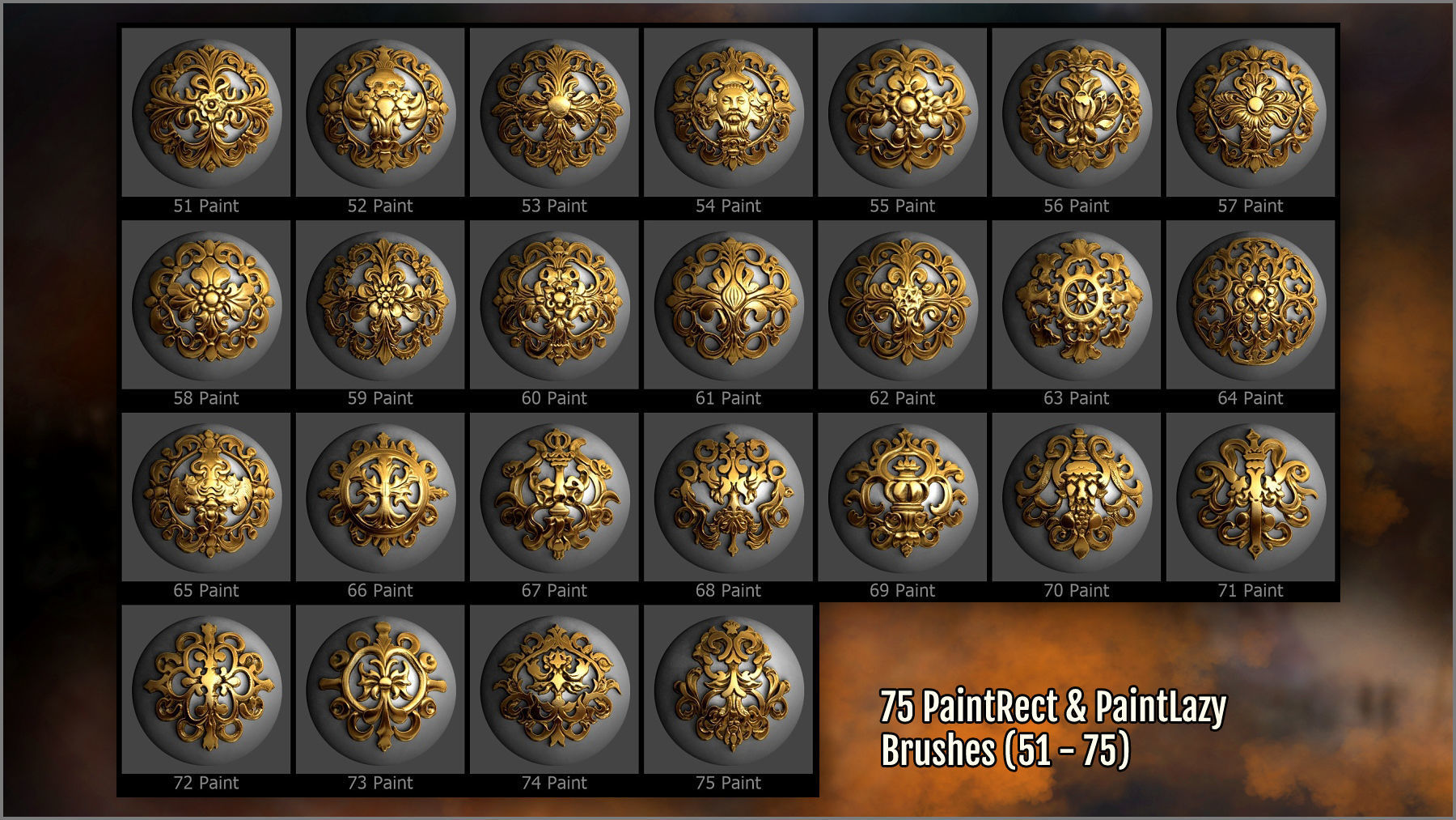 Medieval Maker 300 ZBrush Brushes And 75 Alphas 3D model_5