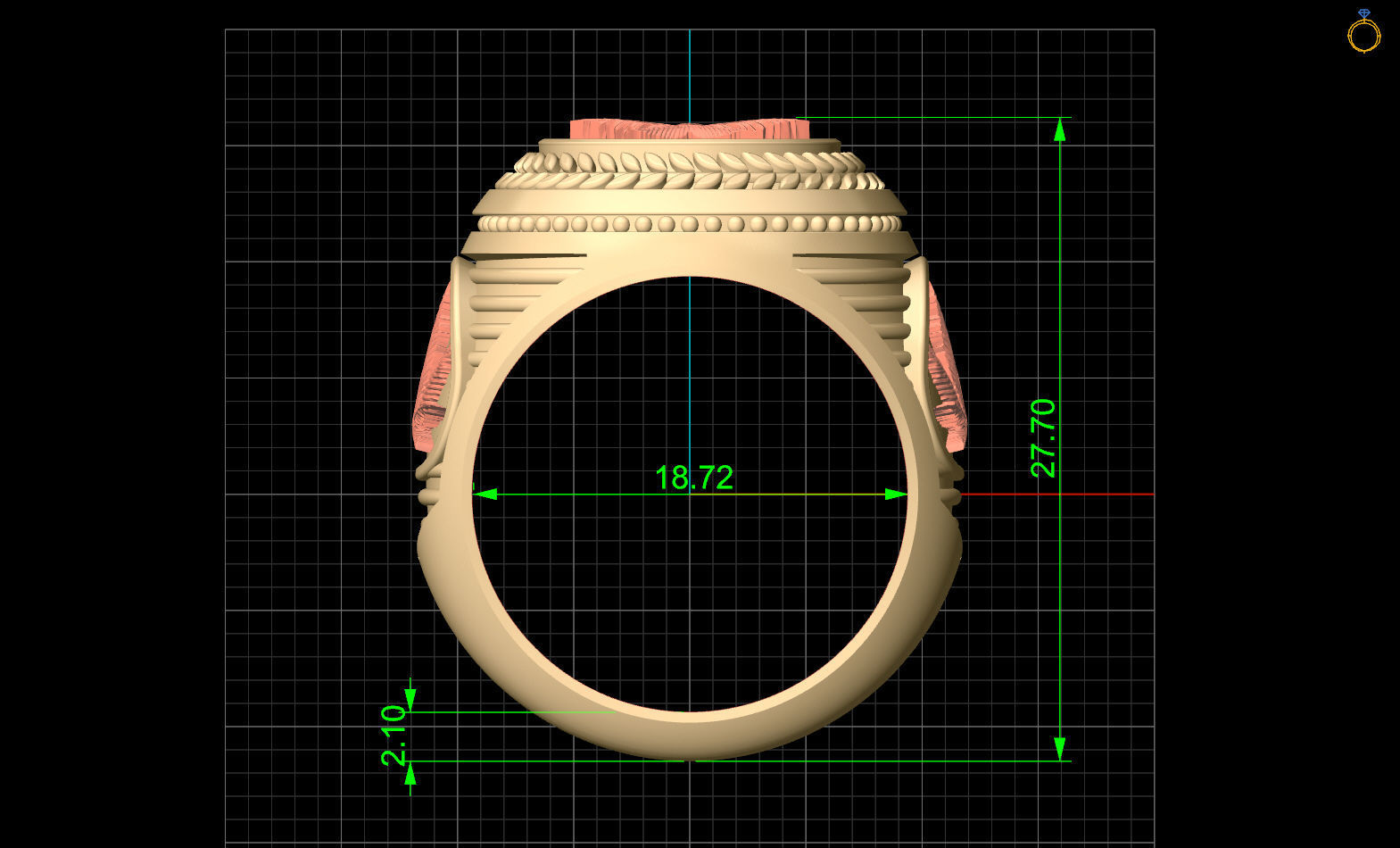 Marijuana ring silver gold printable jewelry 3D model 3D print model_8