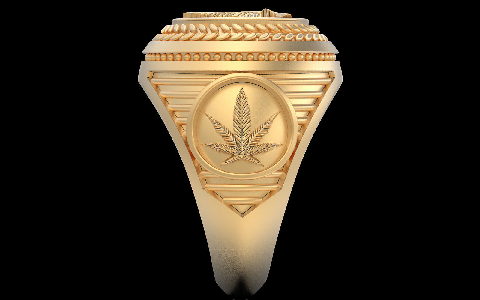 Marijuana ring silver gold printable jewelry 3D model 3D print model_5