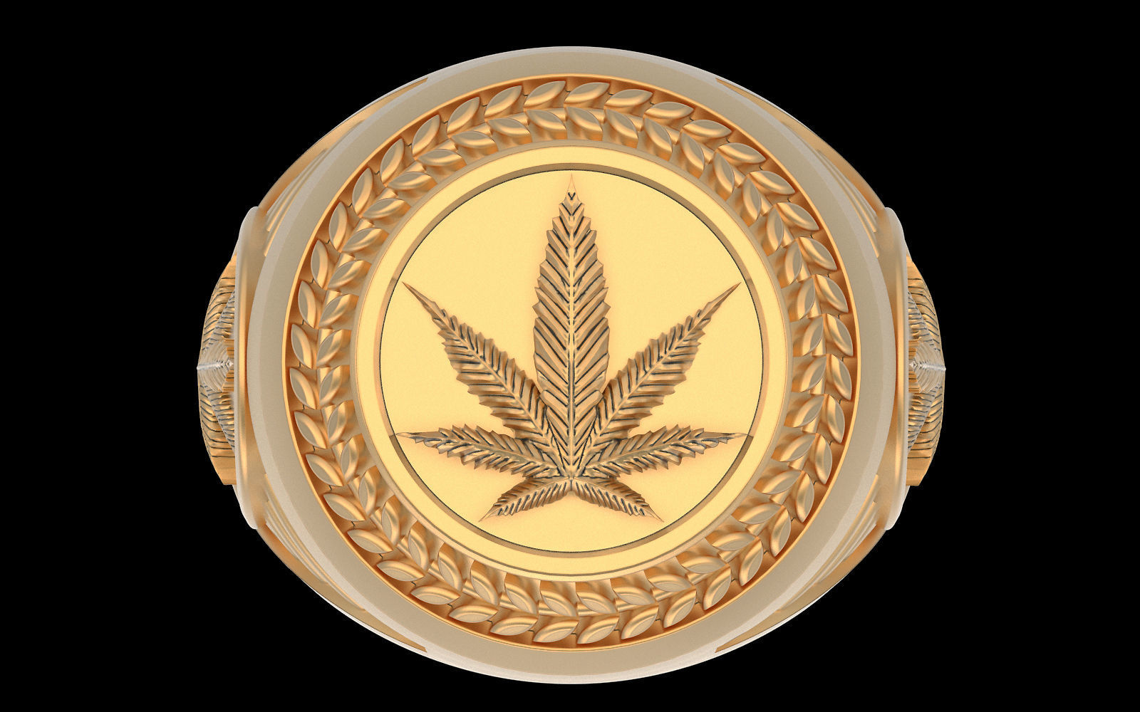Marijuana ring silver gold printable jewelry 3D model 3D print model_3