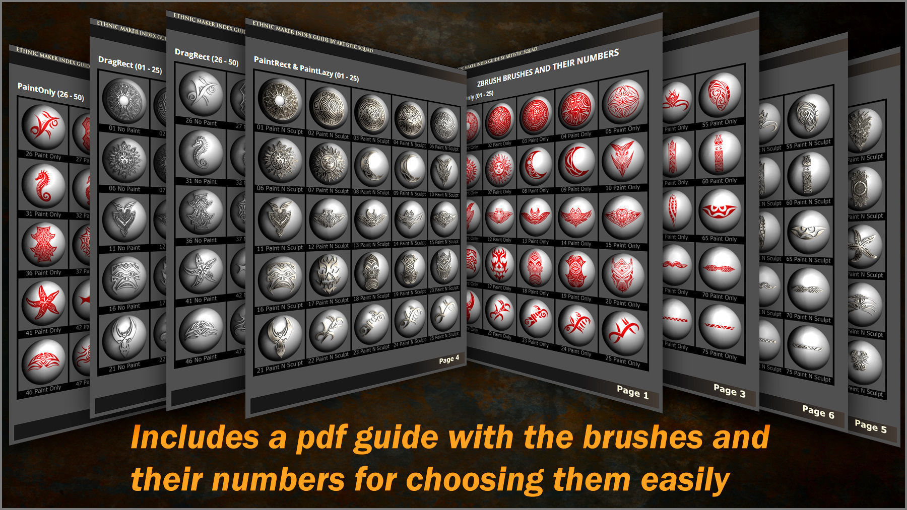 Ethnic Maker 300 ZBrush Brushes Texture_14