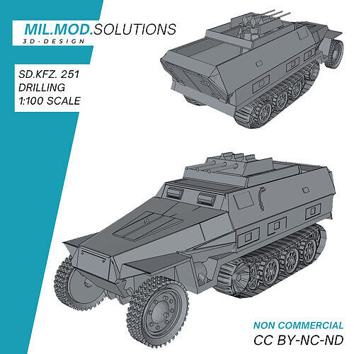 SdKfz 251 Drilling 3D print model