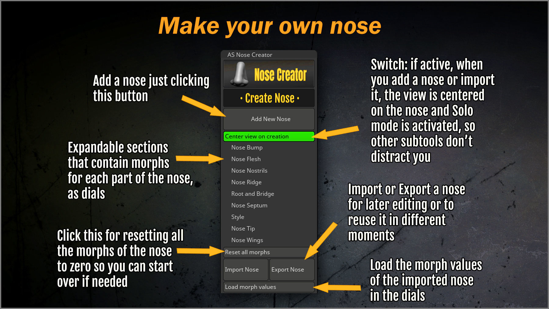 Nose Creator ZBrush Plugin 3D model_5