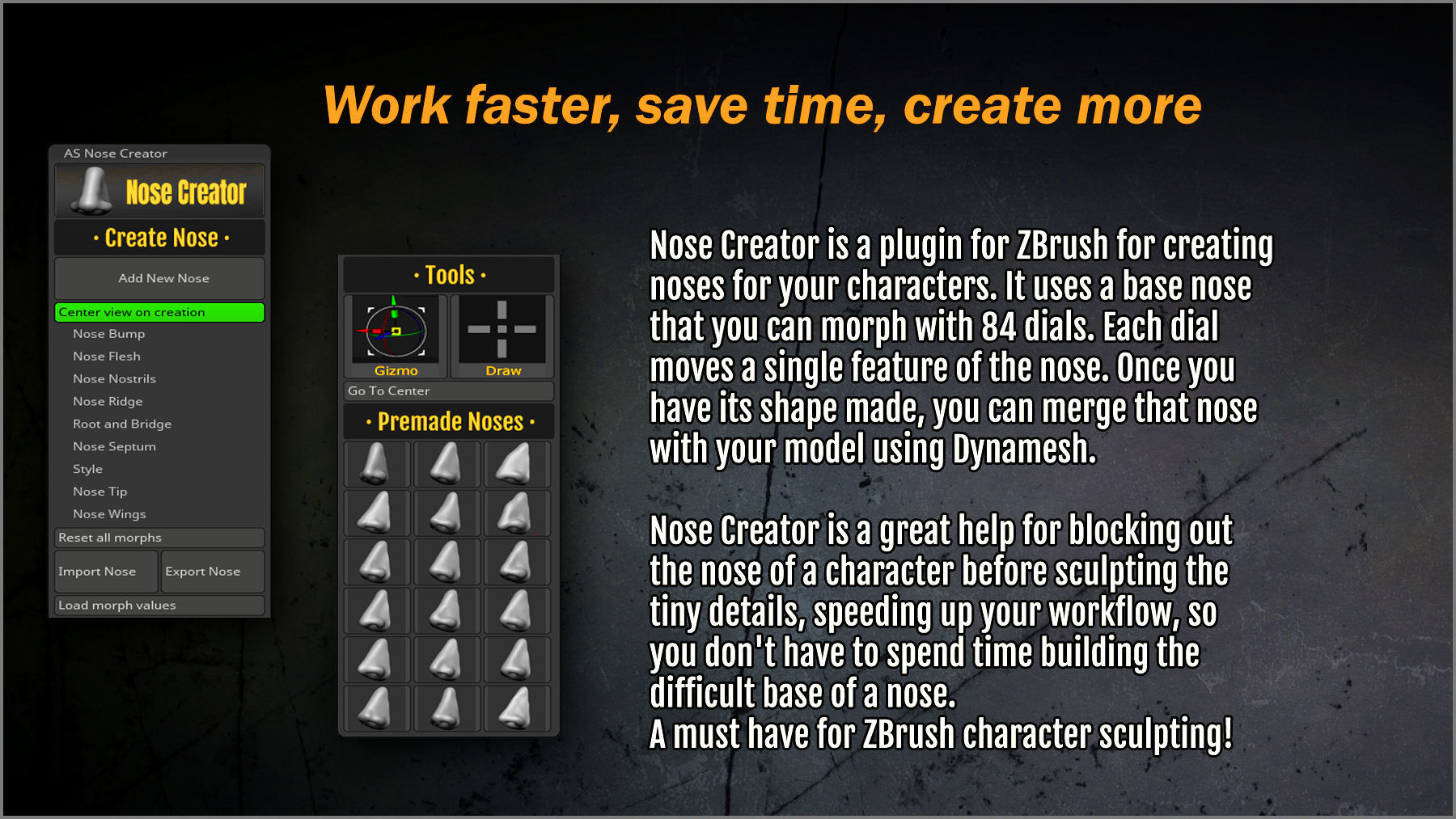 Nose Creator ZBrush Plugin 3D model_3