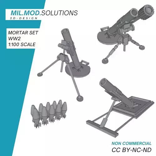 Mortar Collection rocket launcher 3D print model