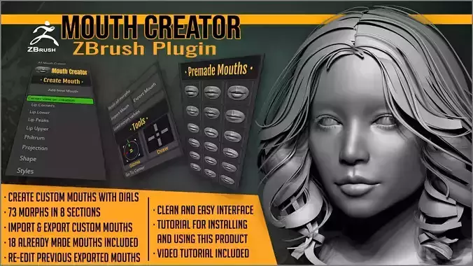 Mouth Creator ZBrush Plugin 3D model