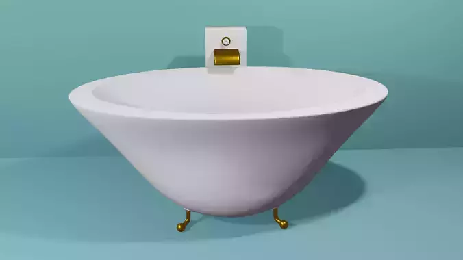 White stone bathtub faucet with gilding