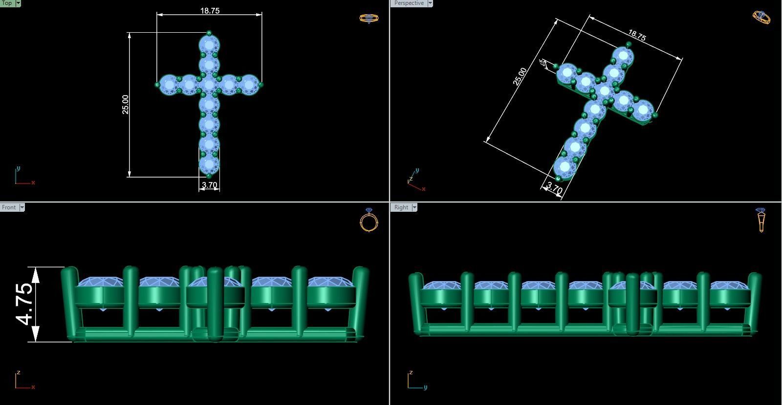 Cross Pendant Tiffany 3D print model_4
