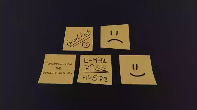 Postit Sticky Note 3D Model Low-poly 3D model Postit Sticky Note 3D Model Low-poly 3D model