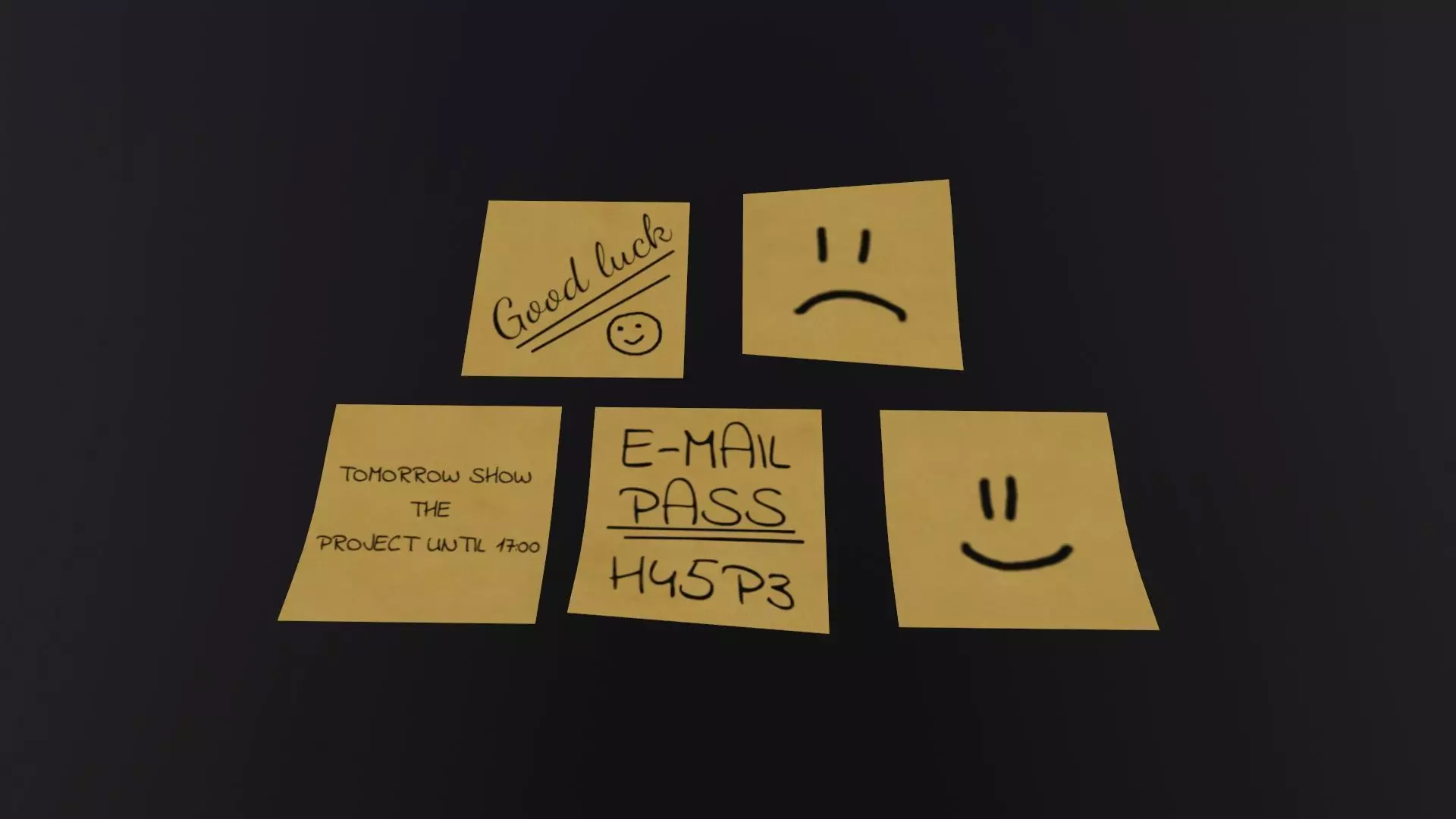 Postit Sticky Note 3D Model Low-poly 3D model_0