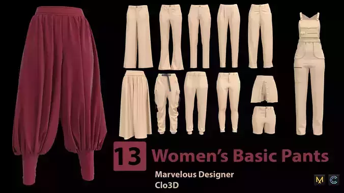 13 Women Basic Pants