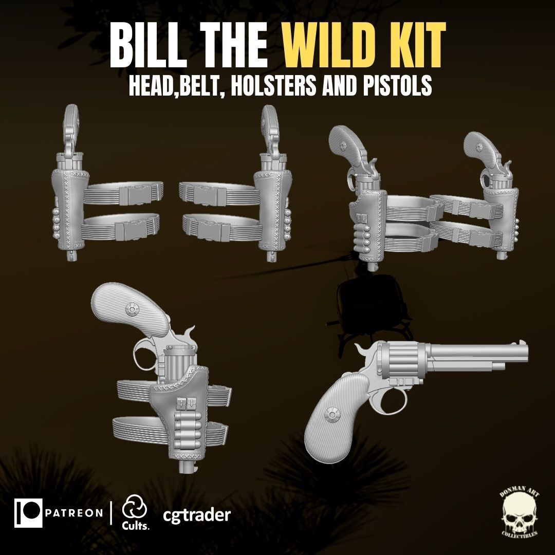 Bill The Wild Kit 3D printable File For Action Figures 3D print model_3