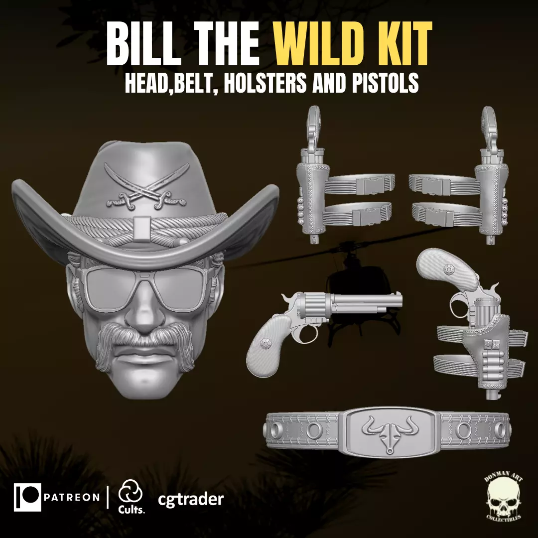 Bill The Wild Kit 3D printable File For Action Figures 3D print model_0