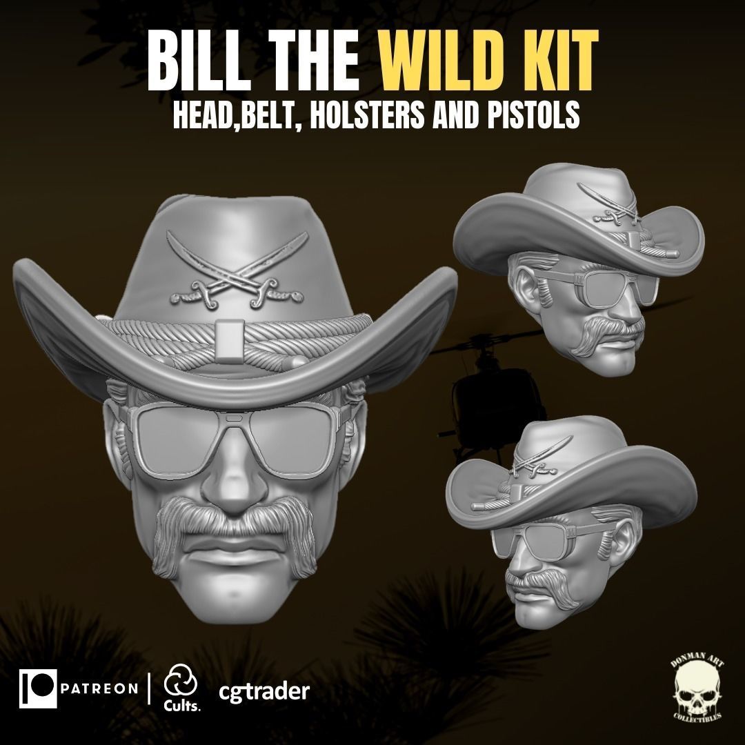 Bill The Wild Kit 3D printable File For Action Figures 3D print model_9