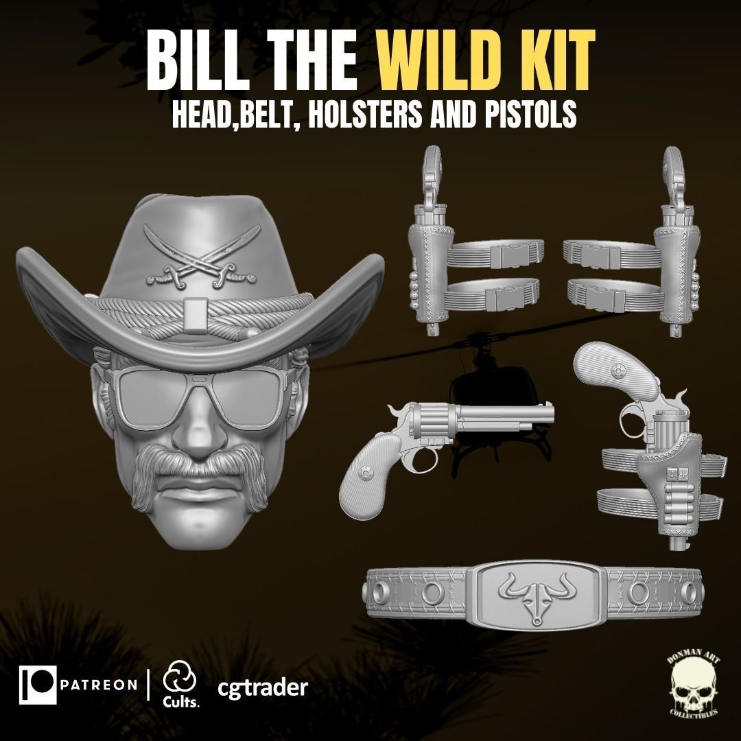 Bill The Wild Kit 3D printable File For Action Figures 3D print model_7